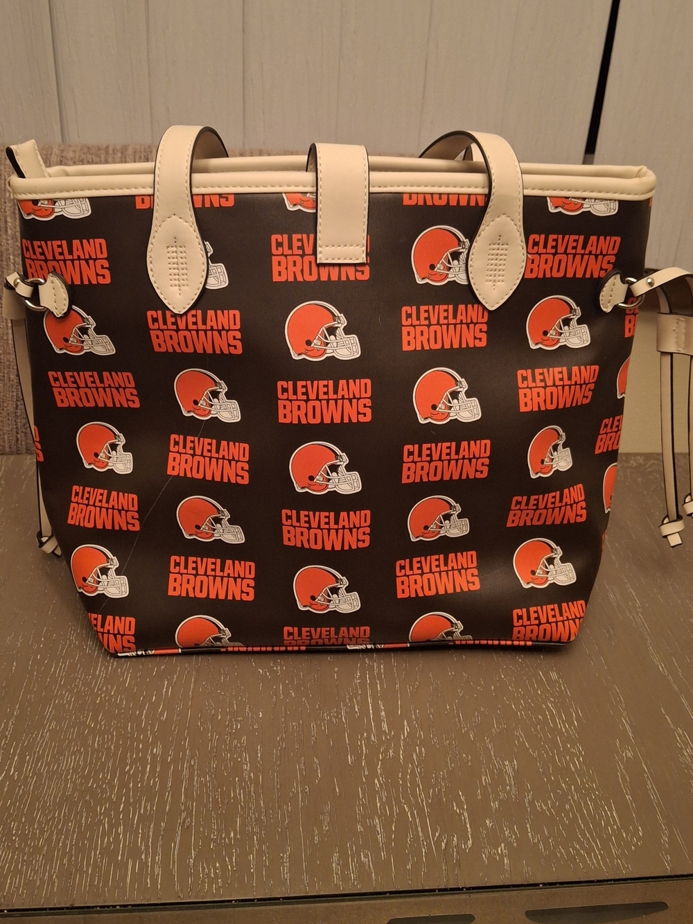 NFL Cleveland Browns Tote Bag in Brown and Orange